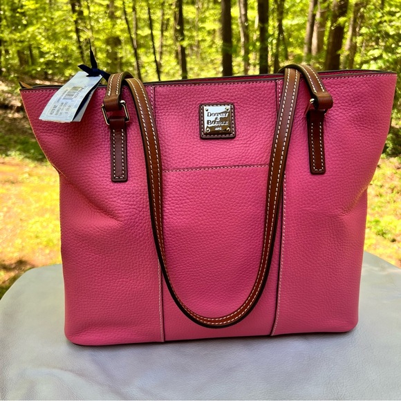 Dooney & Bourke Pebble Leather Lexington Shopper Bubble Gum Pink NWT - Picture 3 of 10